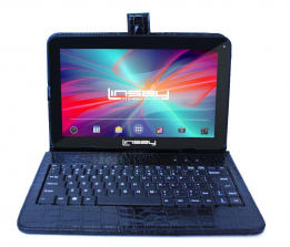 LINSAY 10.1 inch New Quad Core 8GB Tablet with Black Crocodile Style Keyboard Exclusive Bundle