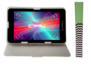 LINSAY 7 inch Quad Core 1280 x 800 IPS Screen Tablet with Green Lines Leather Protective Case