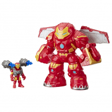 Playskool Heroes - Marvel Super Hero Adventures Iron Man and Hulkbuster Action Figures with Blaster Accessory