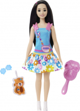 My First Barbie Doll for Preschoolers, Renee Doll with Black Hair, Squirrel and Accessories My First Barbie Doll for Preschoolers, Renee Doll with Black Hair, Squirrel and Accessories 