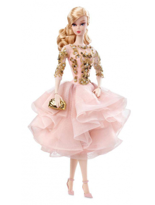 Barbie Fashion Model Collection Blush and Gold Cocktail Dress Doll Blonde