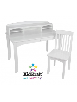 Kidkraft Avalon Desk With Hutch And Chair White Igralandiya