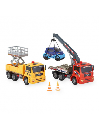 Fast Lane 2 Pack Pump Action Worker with Crane Truck