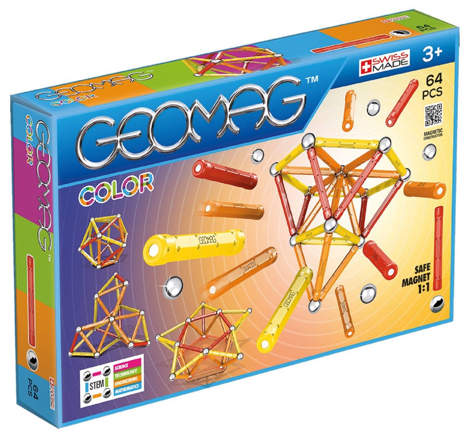 Geomag Glow Color Magnetic Construction Set 64 pieces