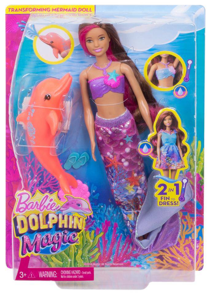 Barbie Dolphin Magic Transforming Fashion Doll Mermaid