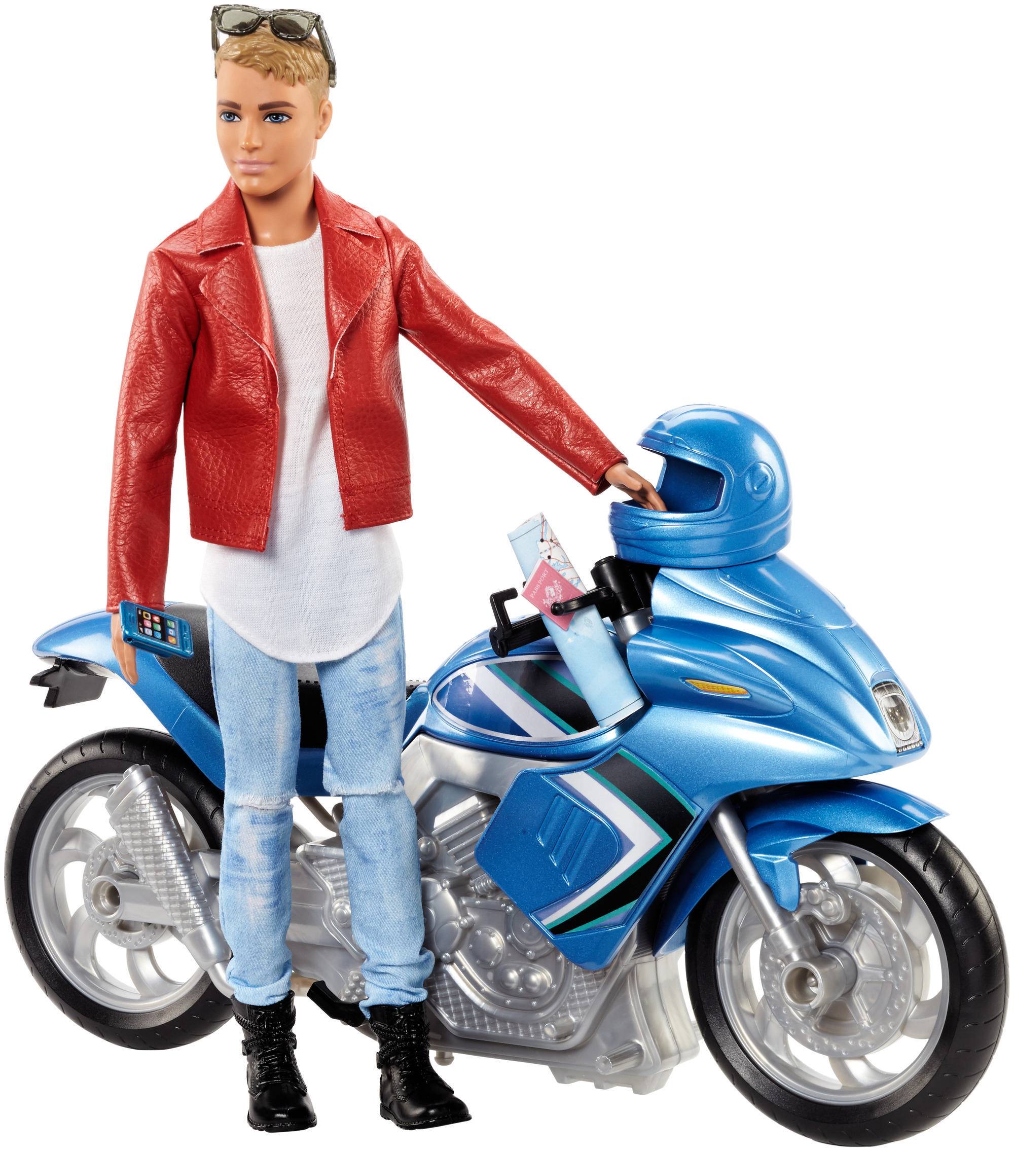 Barbie Pink Passport Ken Doll with Motorcycle