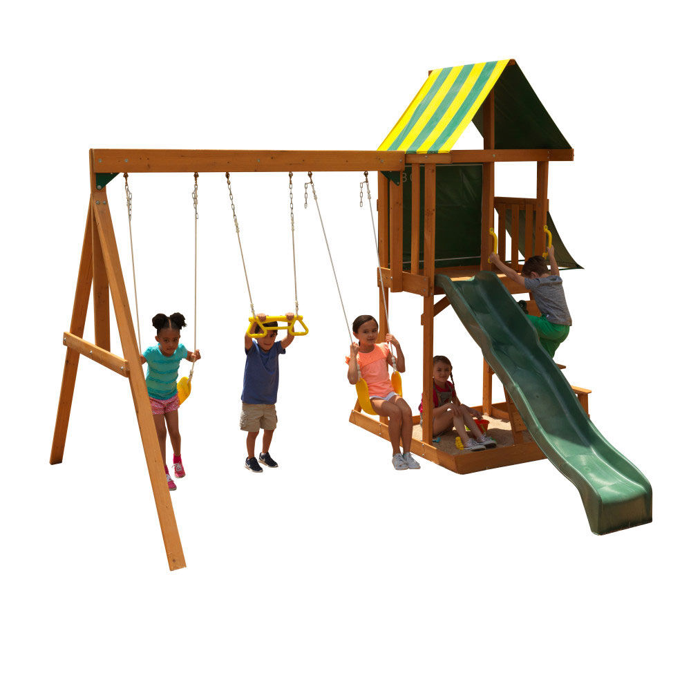 kidkraft wooden swing set