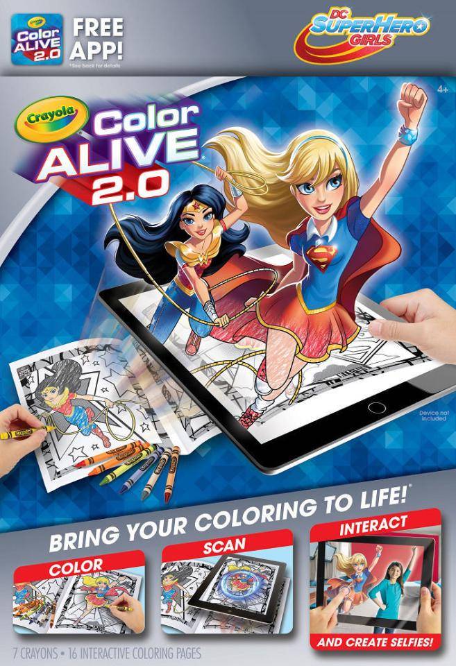 Crayola Color Alive 2.0 Interactive Coloring Book Super Hero Girls