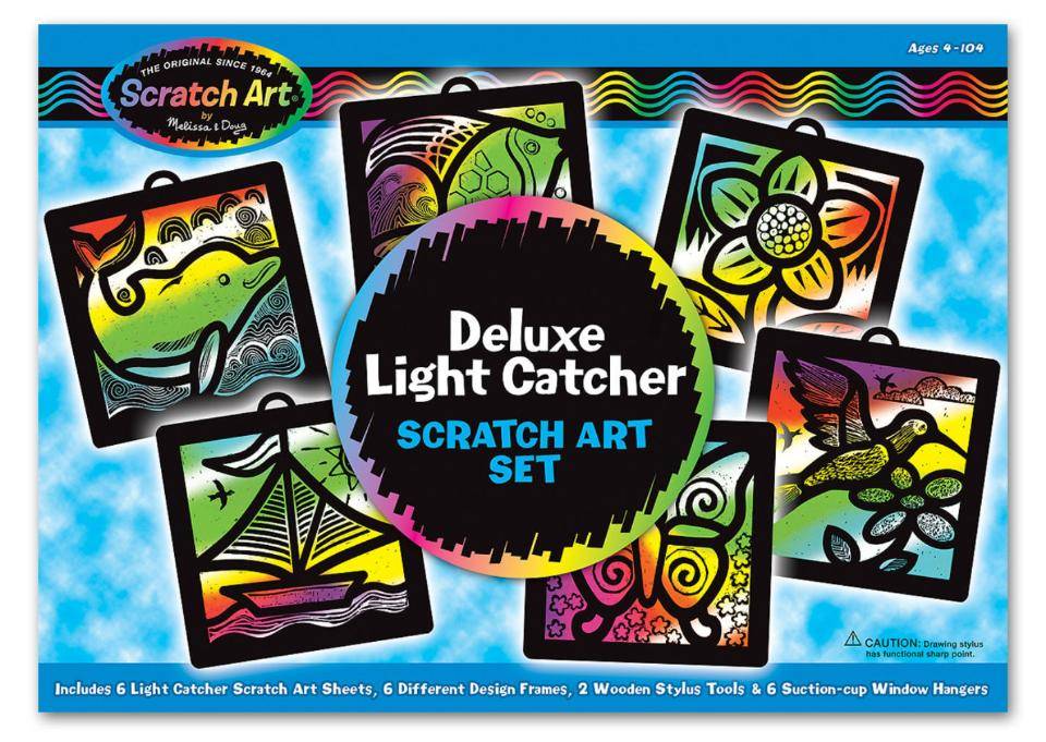 Deluxe light. Scratch Art. Гравюра Melissa & Doug сафари (5916) цветная основа с голографическим эффектом. Melissa Deluxe.