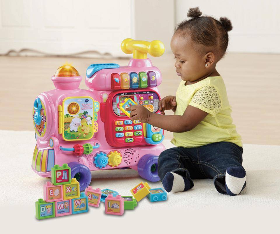 vtech sit to stand train pink