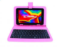 LINSAY 7 inch Quad Core Dual Camera Android Tablet - Pink Keyboard Case