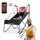 SHAQ Hoop Shot Cyber Arcade 2-in-1 Traditional and Online Indoor Basketball Game Deluxe Premium