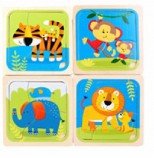 Imaginarium 4 Pack Baby Animals 3-Piece Jigsaw Puzzles - Safari