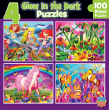 Masterpieces Puzzle Glow in the Dark 4 Pack Jigsaw Puzzles - 100-Piece