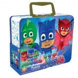 PJ Masks Lunch Box Tin with Handle Themed Jigsaw Puzzle - 24-Piece