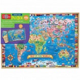 T.S. Shure Map of the World Wooden Jigsaw Puzzle - 500-Piece