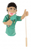 Melissa & Doug Surgeon Puppet with Doctor Scrubs and Detachable Wooden Rod
