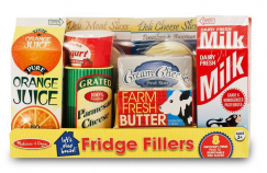 Melissa & Doug Fridge Groceries Play Food Cartons (8 pcs) - Toy Kitchen Accessories