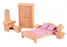 PlanToys Wooden Dollhouse Bedroom - Classic