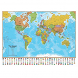 Waypoint Geographic Round World Products Hemispheres Blue Ocean Series World Wall Map