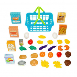 Just Like Home 35 Piece Shopping Basket Playset - Blue