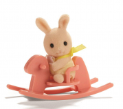 Calico Critters Friends in Mini Carry Cases - Bunny and Rocking Horse