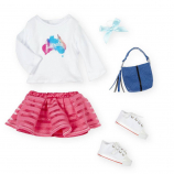 Journey Girls Long Sleeve Top and Pink Skirt Set Fashion Outfit for 18-inch Doll