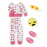 Journey Girls Emoji Print Pajama Set Fashion Outfit for 18-inch Doll