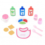 You & Me 15+ Piece Doll Snap & Mix Food Set with Carrying Case