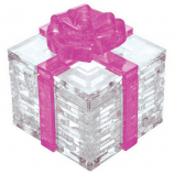 3D Crystal Puzzle - Gift Box Pink Bow: 38 Pcs