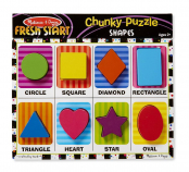 Melissa & Doug Fresh Start Shapes Chunky Wooden Puzzle - 8-piece