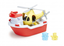 Green Toys Rescue Boat and Helicopter Set