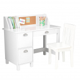 KidKraft Study Desk with Chair - White
