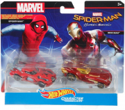 Hot Wheels Marvel Character Cars - Spider-Man and Iron Man