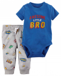 Gorgeous little boy, baby sister T-shirts and pants - set of 2
