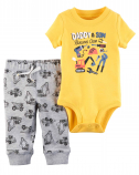 Baby boy a Father-Son yellow T-shirts - set of 2