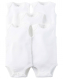 5 pcs White Sleeveless baby Body