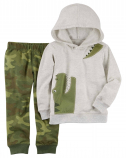 Baby boy Camo Dino hoodie and Sub-Team - set of 2