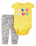 Baby girl body yellow-hearted and child - set of 2