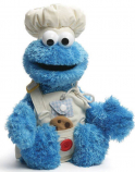 Мягкая игрушка Улица Сезам -Коржик - Cookie Monster -43 см