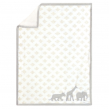 Just Born Dream Animal Print Blanket - Grey