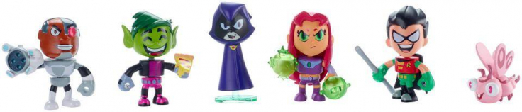 Teen Titans Go! 6-Pack Mini Action Figures - Robin, Raven, Beast Boy, Cyborg, Starfire and Pet