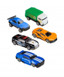 Fast Lane 1:64 Scale Diecast Vehicles 5 Pack - SUV, Sports Car, Police Car, Sedan, Garbage Truck