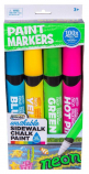 RoseArt Washable Sidewalk Chalk Paint Neon Jumbo Markers - 4 Count