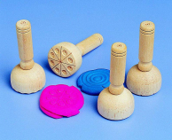 School Smart Clay Stamp Set - Wood - Set of 4