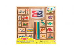 Melissa & Doug Dinosaurs and Vehicles Wooden Stamp Set