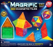 Magrific Magnetic Tiles Building Set - 28 Piece Generic Color