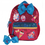 JoJo Siwa Glitter "Be You" 11-inch Mini Backpack with Two Side Mesh Pockets