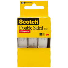 Scotch Permanent Double-Sided Tape-.5"X250" 3/Pkg