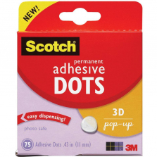 Scotch Permanent Adhesive Dots - 3D Pop - Up 0.43" 75/Package